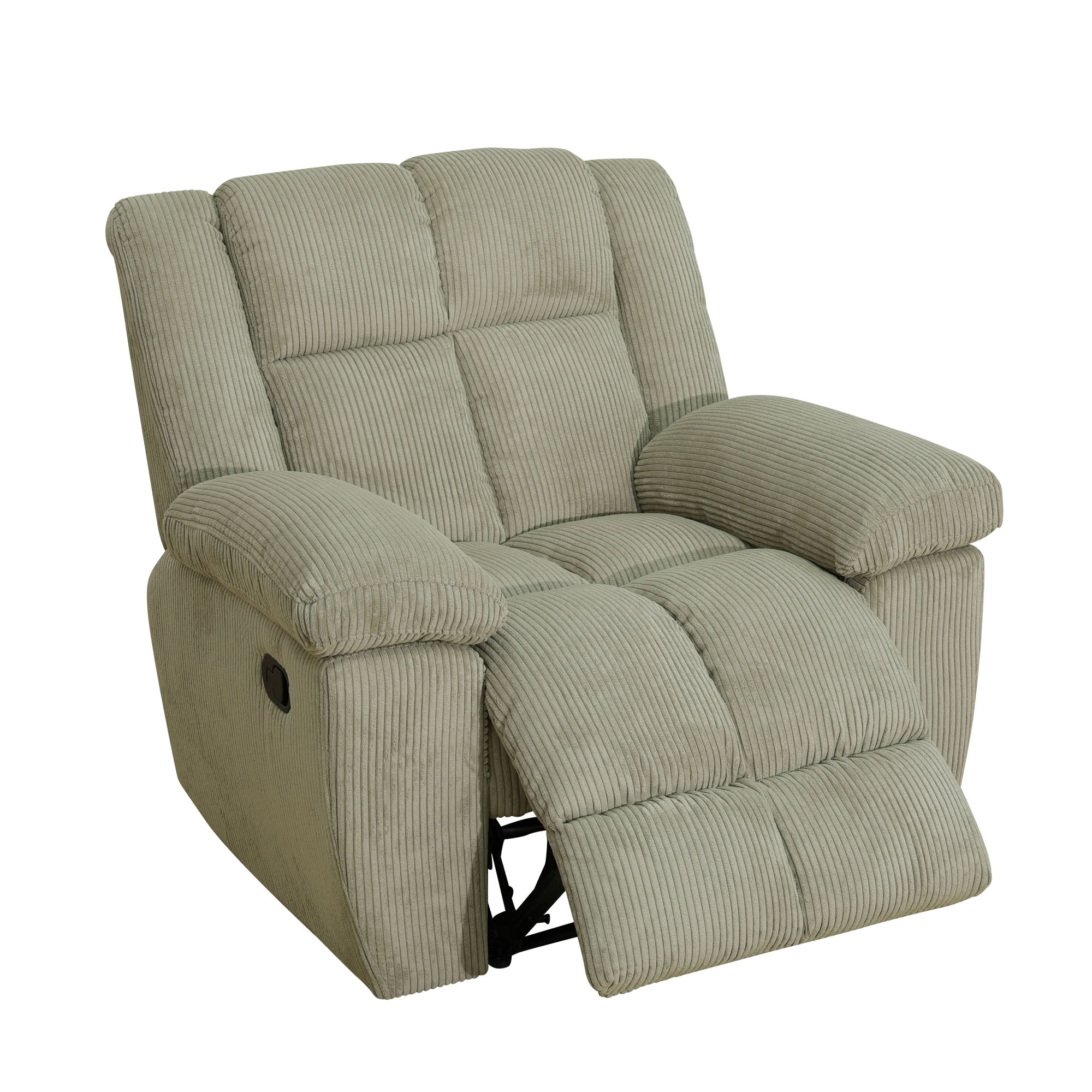 MAYEERTY Single Recliner Chair, Off-White Stripe Fabric Manual Reclining Chair for Living Room, Bedroom & Small Spaces