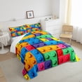 thumbnail image 4 of Erosebridal Building Blocks Comforter Set Full, Colorful Bedding, 3D Rainbow Construction Brick Bedding Comforter Sets Funny Patchwork Geometric Rectangle Duvet Insert, 4 of 5