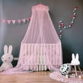 thumbnail image 6 of VISATOR Mosquito Net Bed Canopy for Girls,King Canopy Bed Curtains Queen Size from Ceiling,Dome Mosquito Netting Bed Tent Twin Girls Canopy Bed Decor for Baby Crib,Kid Bed and Adult Beds (Pink-Dome), 6 of 15