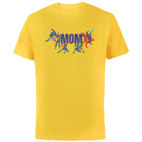 Marvel Super Heroes Avengers Family Vacation Trip Mom - Short Sleeve Cotton T-Shirt for Adults - Customized-Yellow