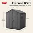 thumbnail image 2 of Keter Darwin 6x6 ft. Durable Resin Outdoor Storage Shed With Heavy Duty Floor and Locking Door, Grey Graphite, 2 of 19