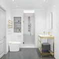 thumbnail image 3 of Fellow Series 30 in. x 72 in. Frameless Hinged Shower Door in Brushed Gold, 3 of 8
