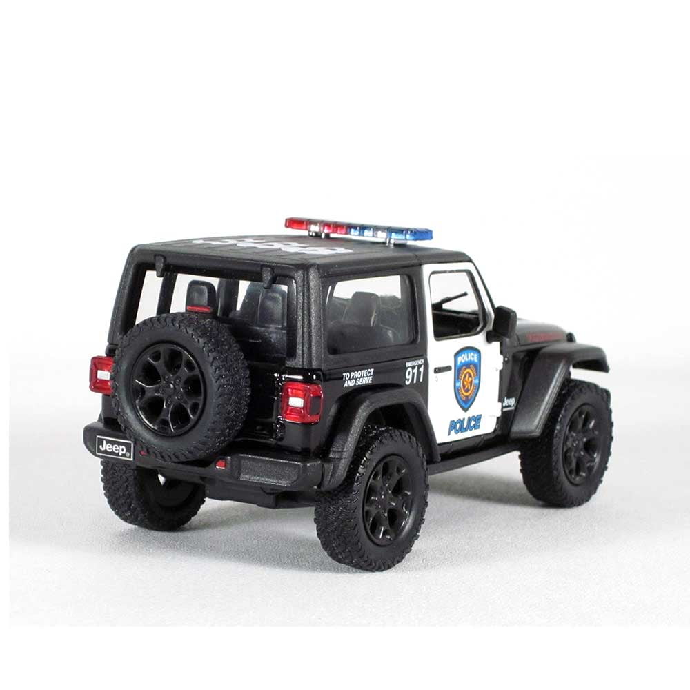 Black//White 2018 Jeep Wrangler Rubicon Police Edition dcx 5 Die-cast