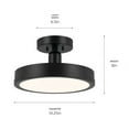 thumbnail image 2 of KICHLER Riu 14.25 in. 1-Light Black Hallway Modern Integrated LED Semi-Flush Mount Ceiling Light, 2 of 9