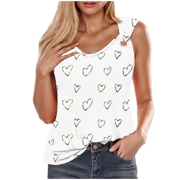 Cilsoka Womens Plus Size Tank Tops Floral Sleeveless Scoop Neck Tunic Shirts Summer Casual Loose T-Shirts Blouse, Spaghetti Strap Tank Top for Women Cotton