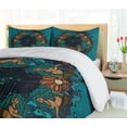 thumbnail image 5 of Ambesonne Mermaid Duvet Cover Sets, Vintage Marine Theme, 2-Queen, Teal Red Cream, 5 of 7