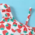 thumbnail image 4 of LNMQLPDBS 2 Piece Girls One Shoulder Swimsuits Kids Strawberry Graphic Printed Ruffle Trim Bathing Suits Beach Pool Swimwear Summer Beach Cute Outfit for Toddler Girls Beachwear for Seaside﻿ ﻿, 4 of 6