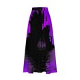 thumbnail image 4 of WFJCJPAF 2024 New Halloween Clearance! Long Skirt for Women Planets,Women's Printed Elastic Waistband Pleated Pocket Skirt With Mid Calf Skirt - Purple XXL, 4 of 5