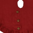 thumbnail image 2 of Park Designs Jute Burlap Tree Skirt with buttons - 60" - Red, 2 of 2