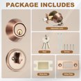 thumbnail image 2 of Uxcell Keyed Alike Single Cylinder Deadbolt Door Lock Round Entry Handle Sets for Door Thickness 1.2-2 inch Red Bronze, 2 of 7