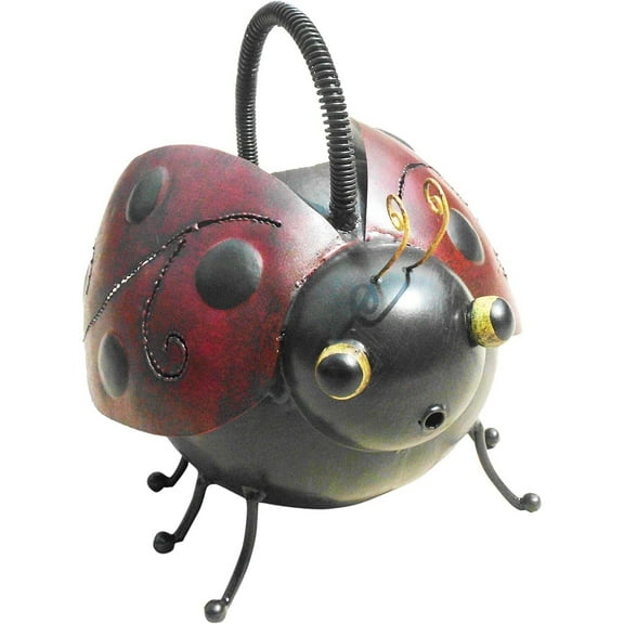 Ladybug Watering Can - Decorative Metal Garden Watering Can, 1.25 lb, Handmade, Multi-Color, Home & Patio Decor