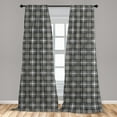 thumbnail image 5 of Ambesonne Checkered Curtains, Dark British Tartan, Pair of 28"x63", Seal Brown Dimgray, 5 of 5