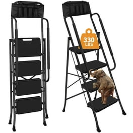 Foldable 3 Step Stool for Closet Kitchen Aluminium Gold Step Ladder Steps Stools Folding 330lbs Lightweight Ladders with Anti Slip Wide Pedal Portable Kids Adults Ladder Walmart