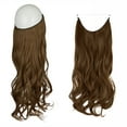 thumbnail image 2 of SHCKE Invisible Wire Hair Extensions 20 Inch Curly Hair Extensions Secure Fish Line Extensions Synthetic Hairpiece with Removable Secure Clips Light Chestnut Brown, 2 of 6