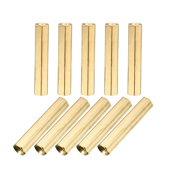 M3 x 25mm Female/Female Thread Brass Hex Standoff PCB Pillar Spacer 10pcs 
