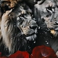 thumbnail image 5 of JEUXUS Lion Lioness Crown Bathroom Shower Curtain Set with Hooks, 100% Polyester Fabric, Multiple Sizes 36"x72, 5 of 7