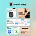 thumbnail image 2 of MJSHUN Fitness Tracker Wristband, Smart Bracelet for Men Women, 24/7 Health Monitoring & Sleep Tracker with Stress, SpO2, HbA1c, GPS running tracking,40 Days Battery,170 Sports Modes,Sub-Free 2 Bands, 2 of 17
