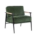 thumbnail image 3 of Leumius Modern Accent Chair with Plush Cushions, Minimalist Metal Frame and Wooden Armrest Design for Living Room Bedroom Office Green, 3 of 9