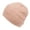 Indi Pink, variant on Rib Cable Knit Beanie Hat Winter Skull Ski Cap with Zigzag Stripe