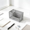 thumbnail image 1 of Large Capacity Metal Mesh Pen Organizer, Desktop Storage Basket with Compartments, Office Supply Organizer, 1 Count, 1 of 6