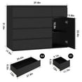 thumbnail image 2 of Homfa 5 Drawer Dresser with Door, Modern Accent Storage Cabinet Chest of Drawers for Bedroom Living Room, Black, 2 of 7