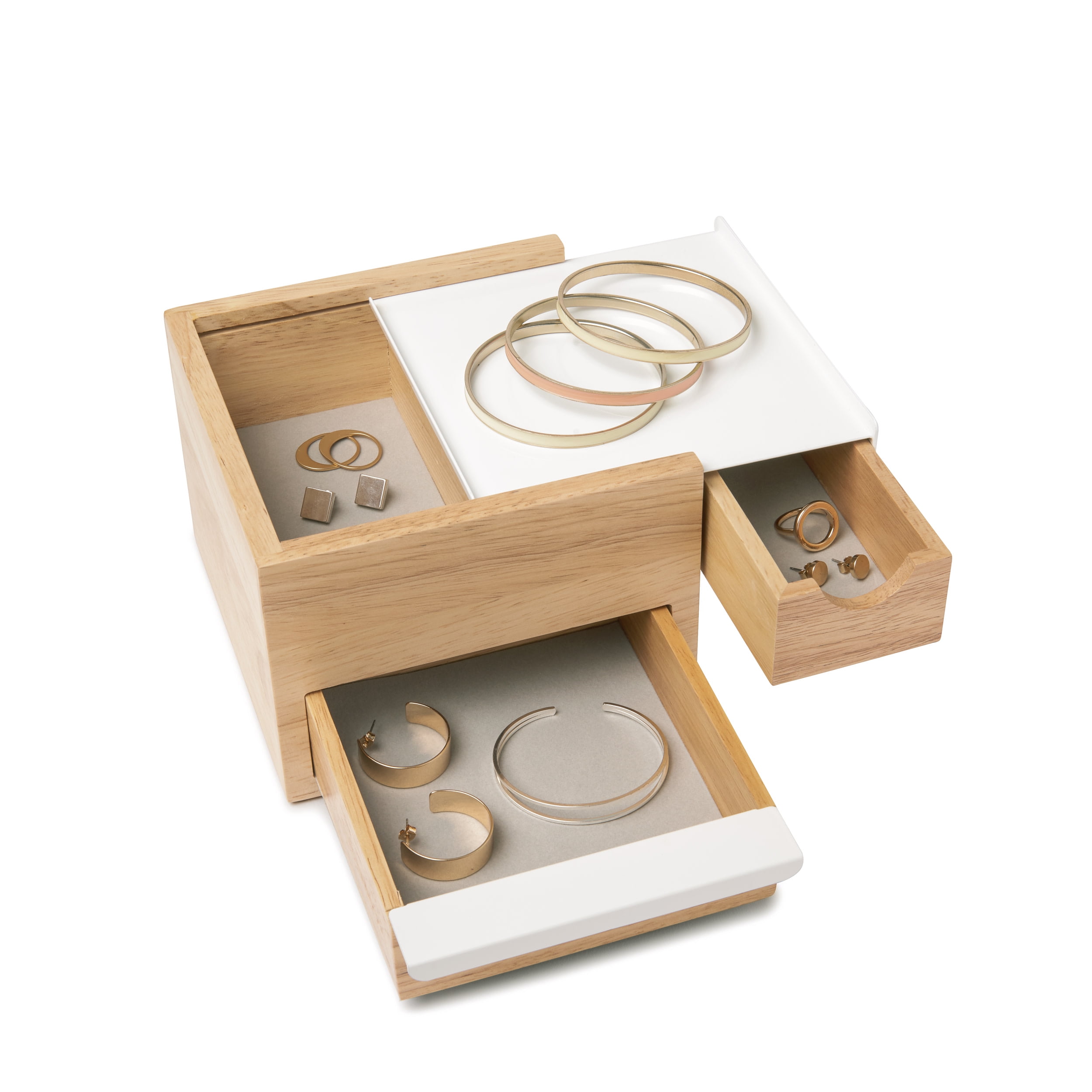 Umbra Mini Stowit Jewelry Box Accessory Organizer Unisex White/Natural