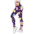 thumbnail image 3 of LIIPEE Women Leggings Easter Eggs Printed High Waist Slim Fit Leggings Comfortable Breathable Soft Casual Yoga Pants,Purple,XXL, 3 of 5