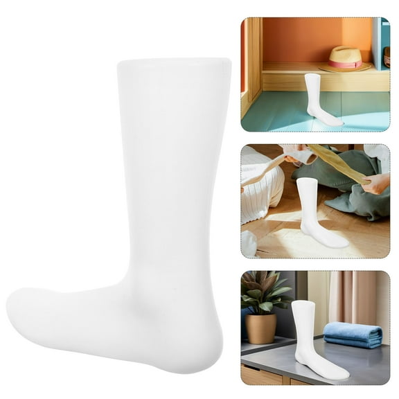 ELAYARD White Plastic Foot Mannequin for Socks and Shoes Display, Ideal for Retail, Photography, and Store Use, 1 Count