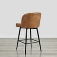 thumbnail image 6 of Spruce & Spring Counter Height Swivel Barstool with Metal Legs Set of 2, Cognac, Faux Leather, 6 of 9