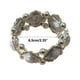 thumbnail image 3 of Pulsera elástica retro geométrica incrustada en turquesa para mujer • Joyería de estilo bohemio • Cadena en tono dorado • Ajuste ajustable • Regalo para ella, 3 of 6