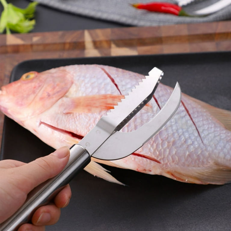 3in1 Fish Scale Knife Cut Scrape Dig Tool, Stainless Steel Peelers Scraping  Boning Filleting for Kitchen Fish Cleaning Tools