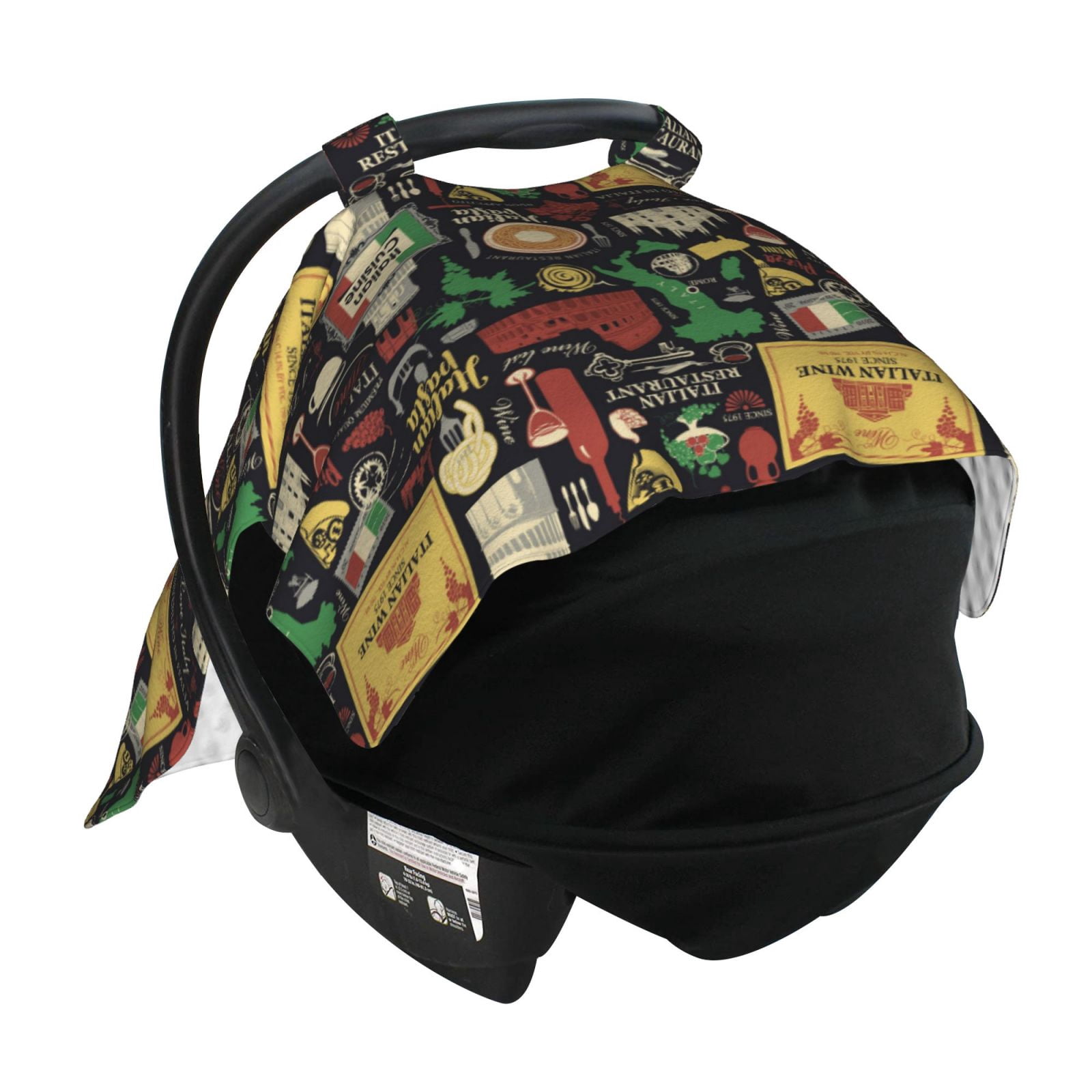 Car Seat Cover Baby - Stamp Pattern Italian Breathable Infant Car Seat Cover for Baby Carseat, Lightweight Comfort Baby Essentials Must Haves Newborn Stuff for Girl Boy