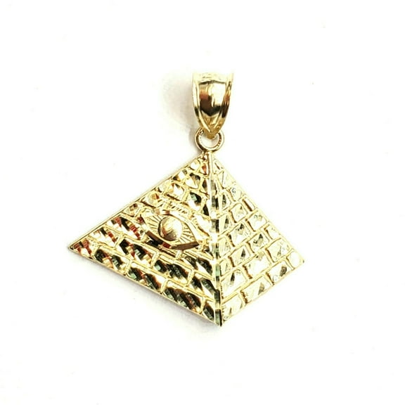 New 10k yellow solid Gold Egyptian pyramid eye Pendant fine gift jewelry 2.3g