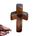thumbnail image 1 of Cross My Heart | Encouragement Gift, Wooden Cross Across My Heart,100% New, 1 of 4
