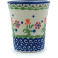 thumbnail image 3 of Polish Pottery 4 oz Tumbler (Spring Flowers Theme) Hand Painted in Boleslawiec, Poland + Certificate of Authenticity, 3 of 6