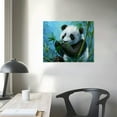 thumbnail image 4 of JEUXUS  Cute Animal Canvas Wall Art Baby Panda Playing with Flower Pictures Print Chinese Style Painting Artwork Stretched and Framed Artwork for Kids Bedroom Living Room Nursery Decor, 4 of 6
