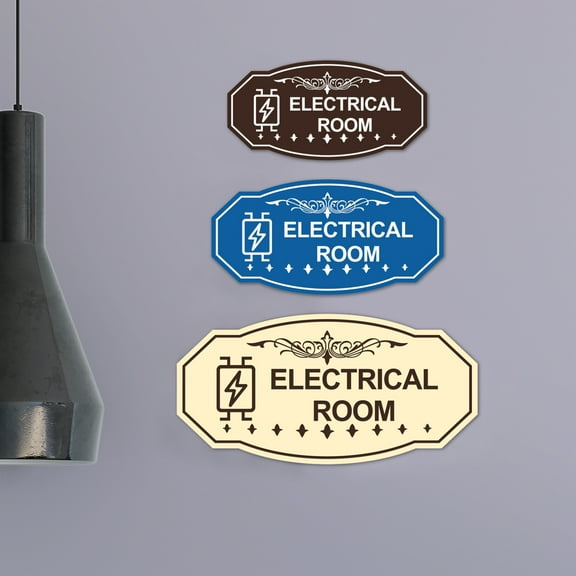 Victorian Electrical Room (Fuse) Sign (Navy Blue / White) - Large