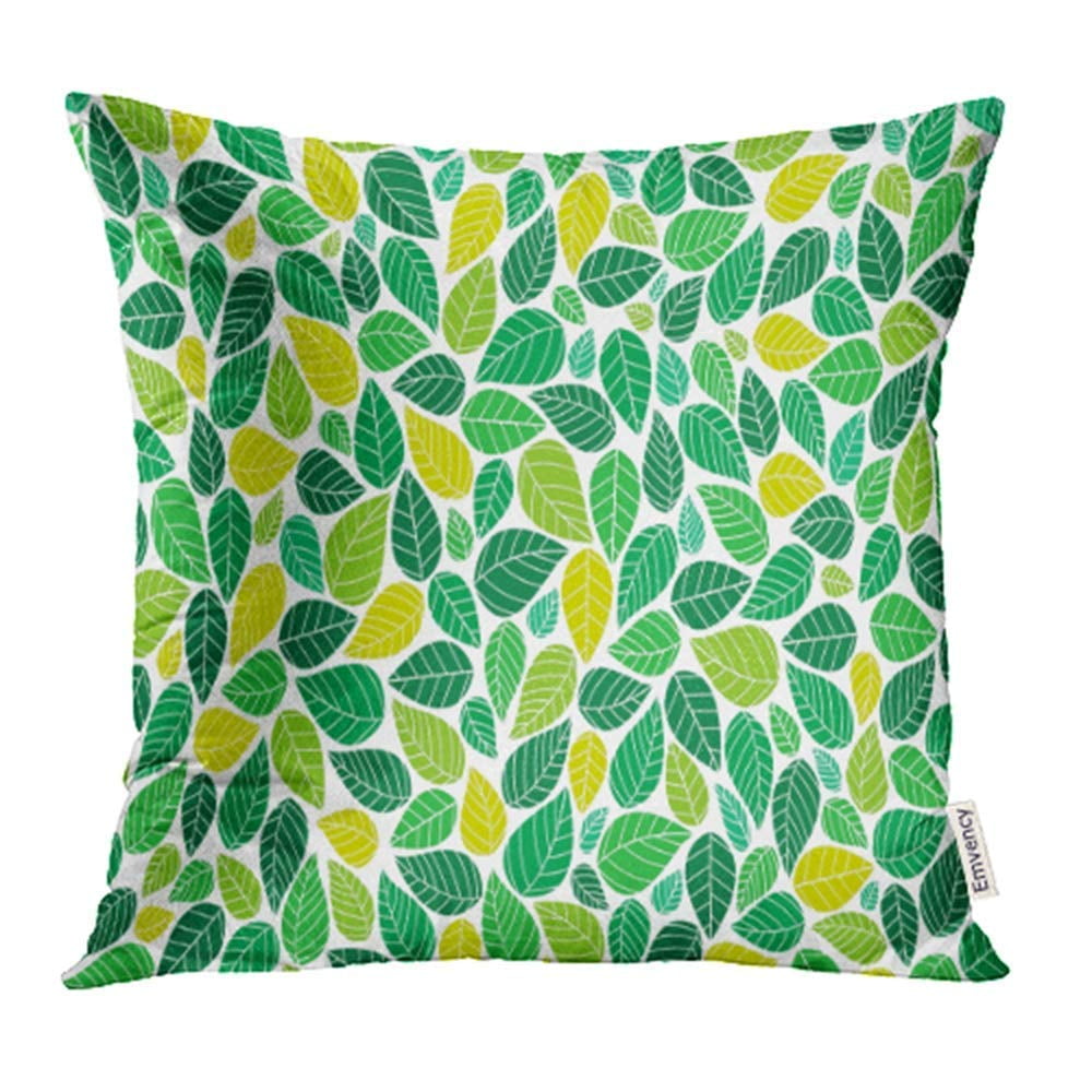 ARHOME Green Abstract Colorful Leaves Pattern Plant Leaf White