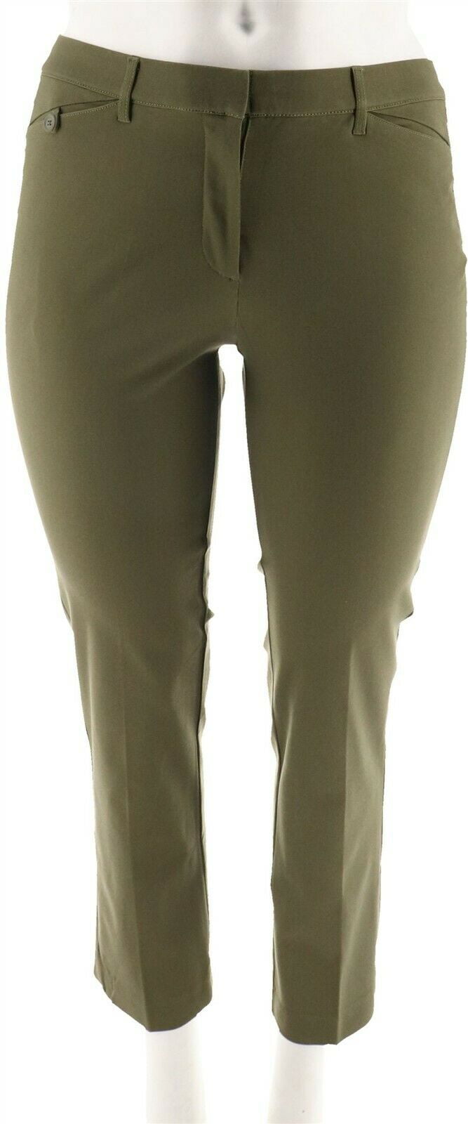 Isaac Mizrahi 24/7 Stretch Straight Leg Pants Bright White 12P NEW A286101