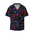 thumbnail image 2 of Lsque Sea Turtle print Men's Cuban Collar Short Sleeve Shirt Summer Beachwear Casual Button Down Fashionable Vacation Leisure Shirt-4X-Large, 2 of 7