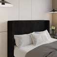 thumbnail image 2 of Home Design Lenox Twin Upholstered Wingback Headboard, Soft Corduroy, Black, Easy to Assemble, 2 of 8