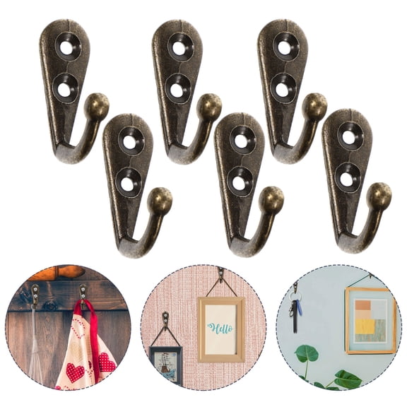 24Pcs Wall Mounted Metal Hooks Vintage Coat Hangers Coat Hooks (Bronze)