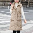 thumbnail image 5 of Gamivast Long Quilted Vest Women with Detachable Hooded Plus Size Stand Collar Sleeveless Padded Jackets Winter Trendy Zip up Coats with Pockets Warm Button Down Outerwear, 5 of 6