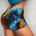 thumbnail image 2 of Sikiie Red And Blue Fire Skull Warrior Print Workout Shorts Women Scrunch Butt Gym Shorts Seamless High Waist Tummy Control Yoga Biker Athletic Shorts, 2 of 5