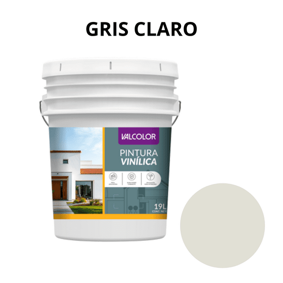 Pintura Vinílica Valcolor Gris Claro Valmex 19L