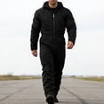 thumbnail image 2 of Qicasul Men Suits for Black Work Jumpsuit With Hood Long Sleeve Full Coverall For Cold Weather Outdoor Activities Black XXXL, 2 of 4
