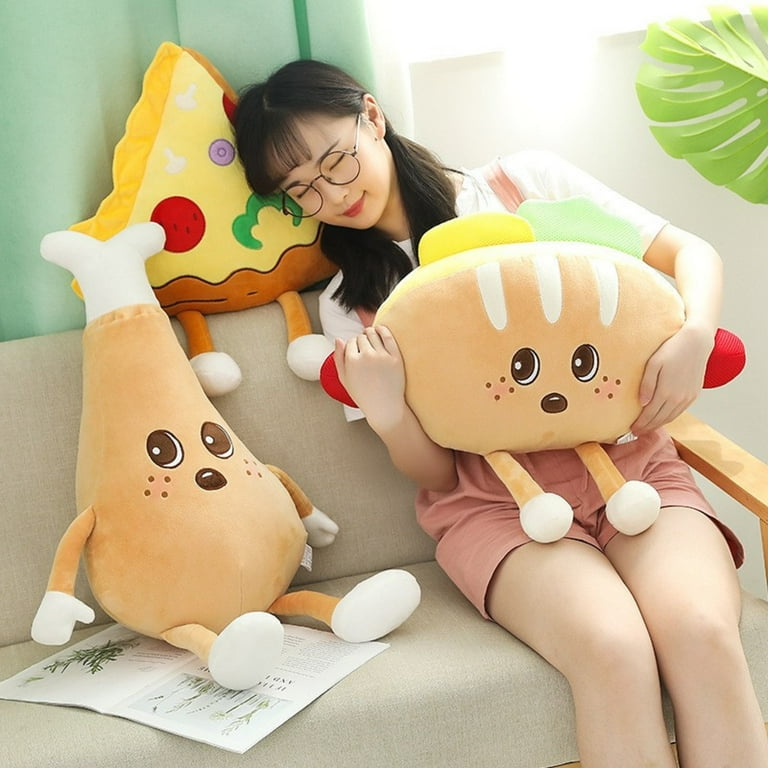 Simulated Pizza Plush Pillow 1Pc, Ultra Soft Short Plush Material
