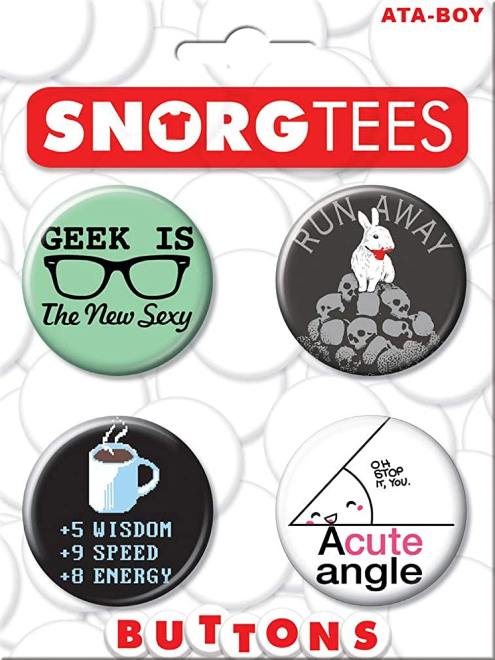 Ata-Boy SnorgTees Here Kitty Kitty Set of 4 1.25 Collectible Buttons 