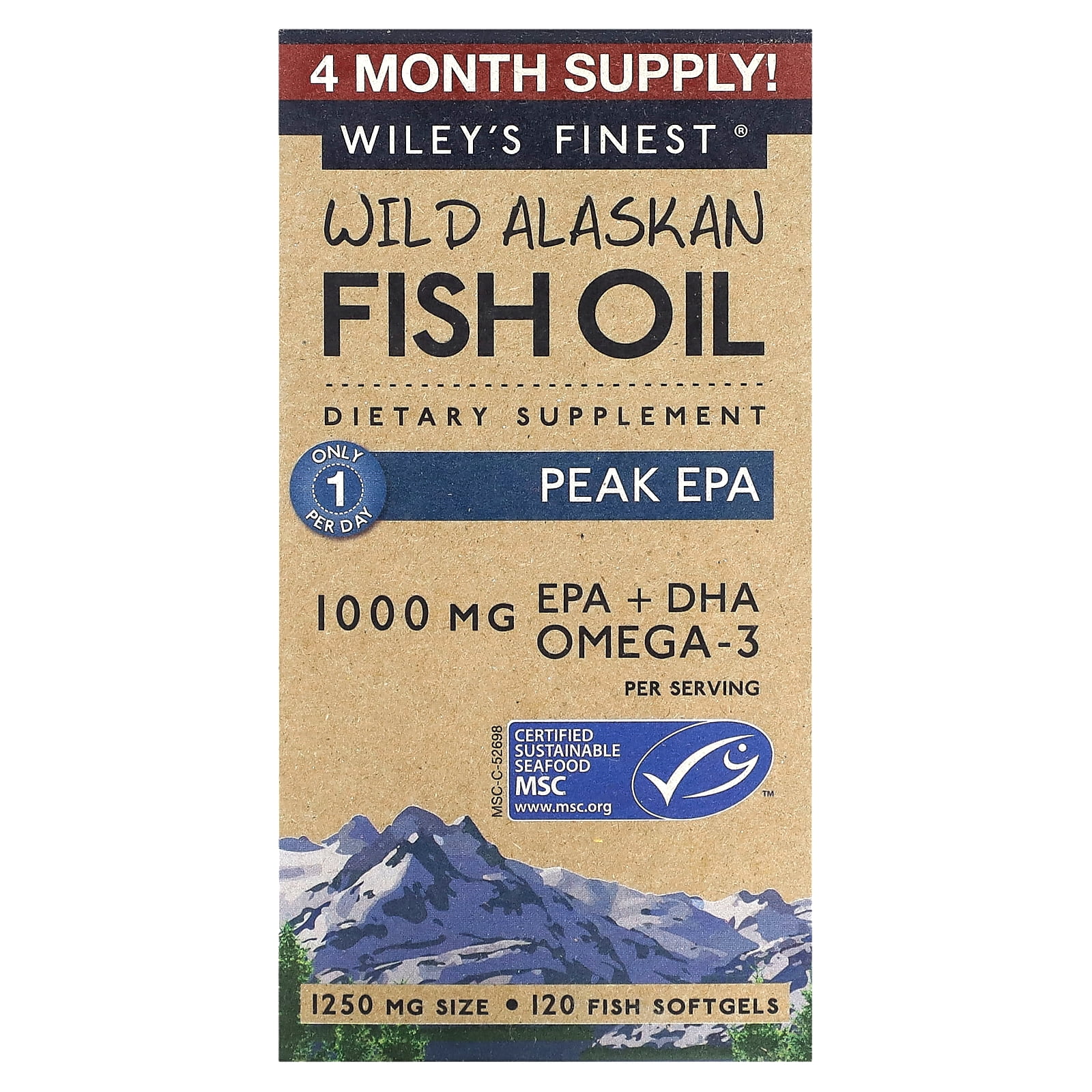 Wiley's Finest Wild Alaskan Fish Oil Peak EPA Triple Strength Peak