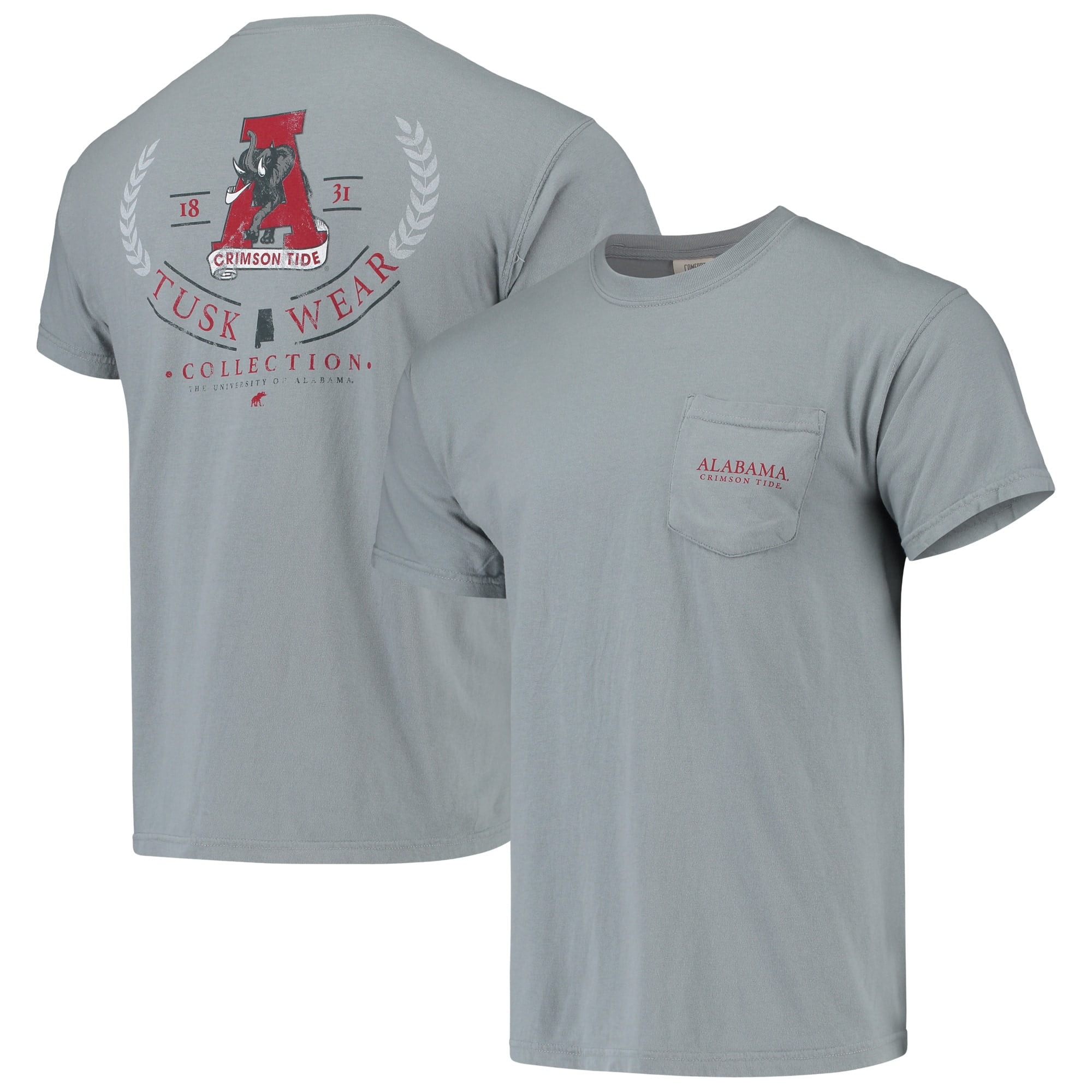 Men's Gray Alabama Crimson Tide Logo Arch Comfort Colors TShirt